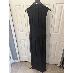 Athleta Brooklyn Heights Wide Leg Zip Up Jumpsuit Aspen Black Romper - Size 0